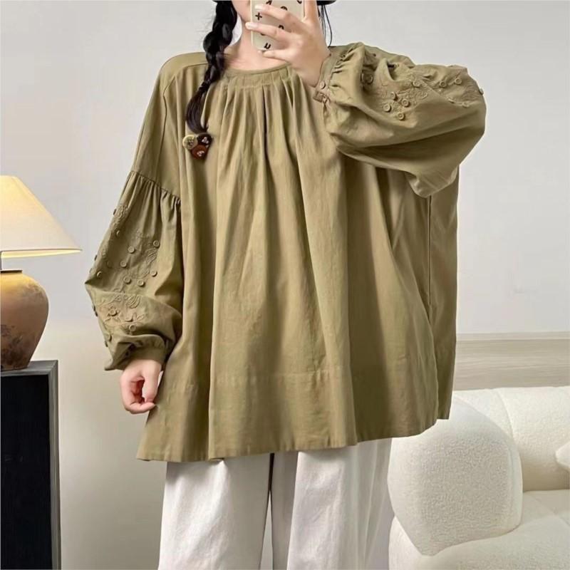 Johnature Японские лесные женские рубашки весна осень с вышивкой с длинными рукавами осень свободные женские