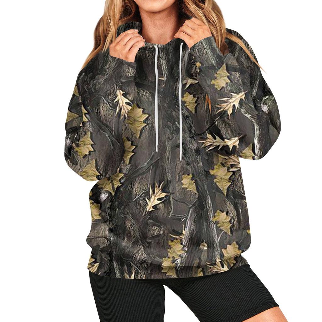 Женская мода повседневная универсальная повседневная толстовка с рисунком повседневная с длинным рукавом уличная камуфляжная толстовка с длинным рукавом с принтом