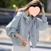 Женская короткая куртка-коммутер с капюшоном - Весна/Осень 2025 Маленький Свободный Повседневный Стиль