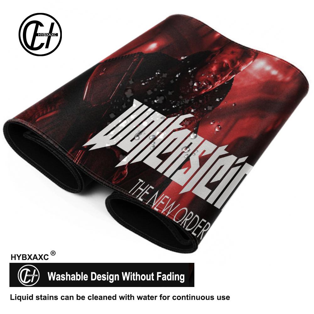 HYBXAXC Mouse Pad Wolfenstein Mousepad Large Keyboard Desk Mat Gaming Mouse Pad LockEdge Non-slip Mat Keyboard Mousepad 90x40