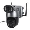 Dual Lens Solar Security Camera 6MP Waterproof Wireless Outdoor PTZ Surveillance Camera with 2 Way Audio Motion Alarm