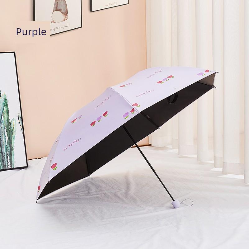 Paradise Umbrella Ultra-Light Pencil Umbrella Cartoon Sun Umbrella Small Sun Umbrella UV-Proof Portable Umbrella for Women Parasol