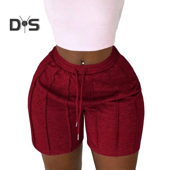 Женские спортивные шорты, повседневные спортивные шорты, эластичные мини-шорты с завязками на талии, летняя спортивная одежда