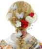 Baramoly Hair Ornament for Gold Lace Pearl Ping Pong and Antique Hydrangea Berry Popular and Perfect for Photo and Other Japanese Including and