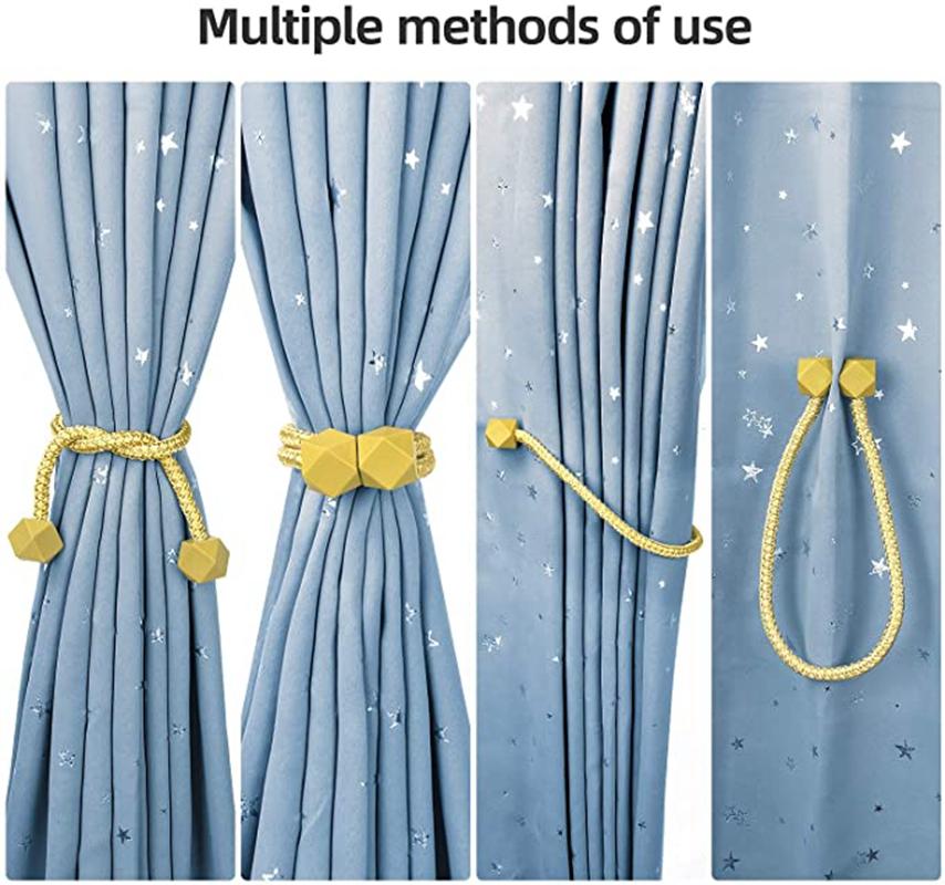 2 Pcs Curtain Tieback Multifaceted Ball Magnetic Curtains Buckle Tie Backs Shower Curtain Holder Wall Balls Home Room Accessorie