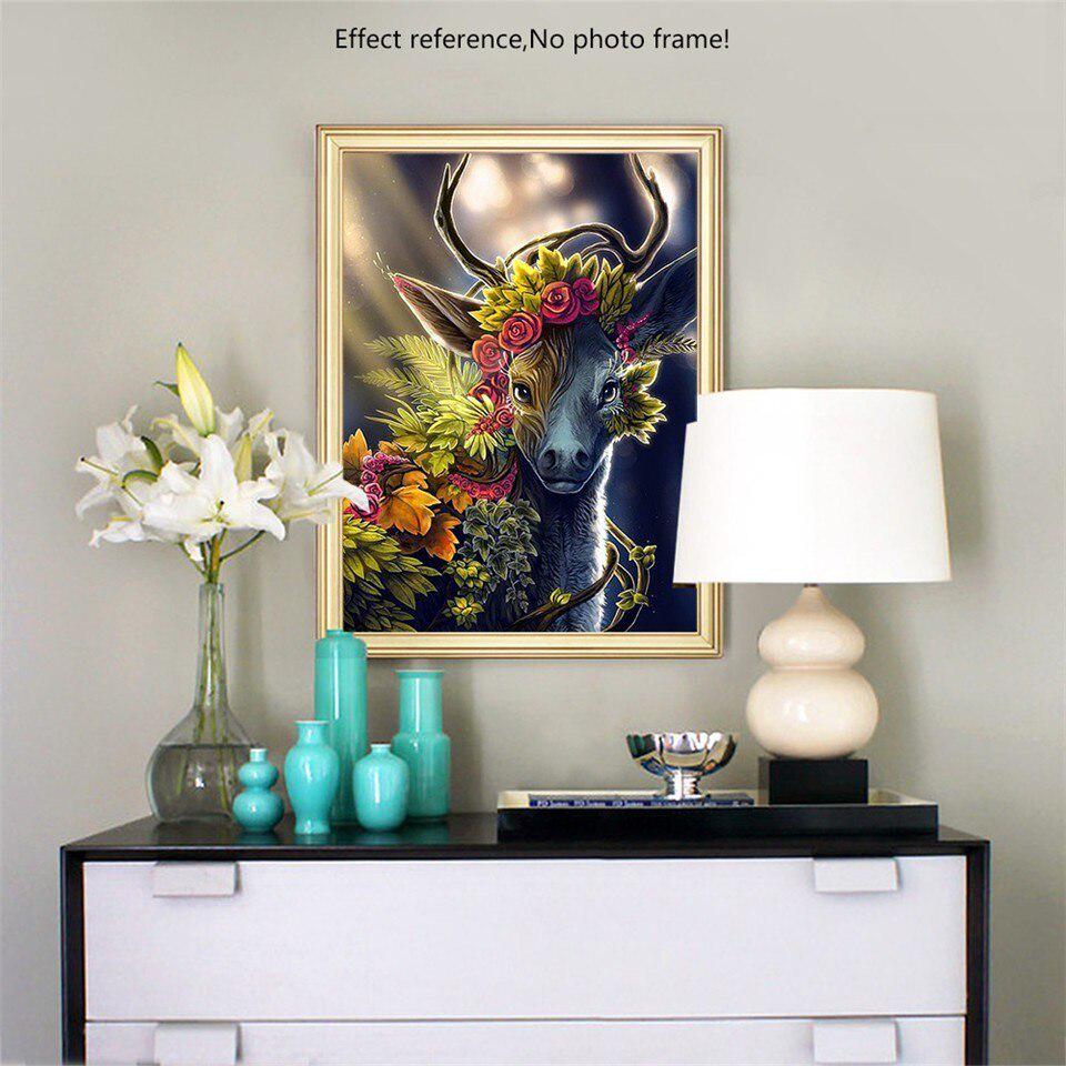 Diamond Painting Animal Rhinestone Mosaic Diamond Embroidery Flower And Deer