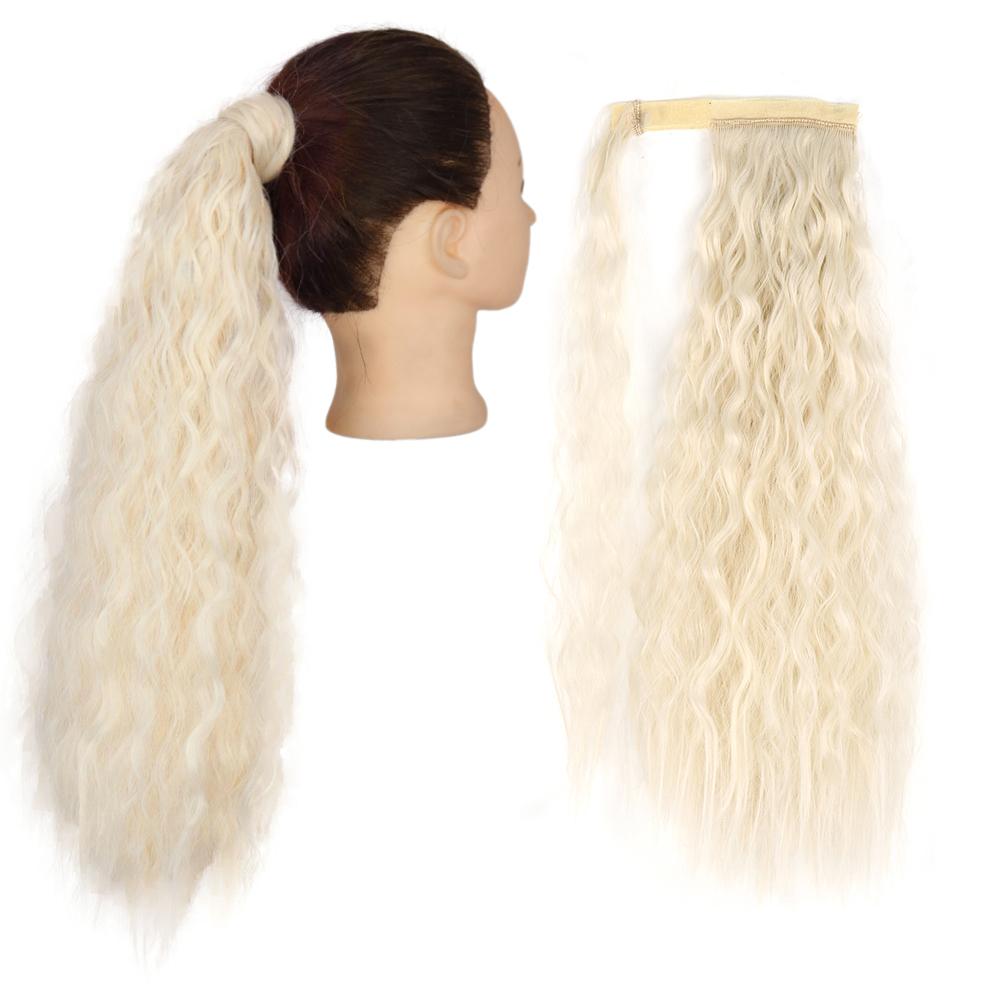 MISS WIG Synthetic Long Straight Hair Extension Wrap Around Clip In Heat Resistant Fiber Ponytail Natural Pony Tail for Women