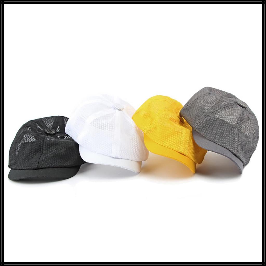Full Mesh Octagonal Hat for Men and CZA242 [White Fang] Cap, Simple, Stylish, Women, (white)