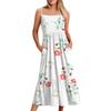 Women's Long Beach Casual Elegant Spaghetti Strap Maxi Dress Floral Low-key Flowing Bohemian Dress