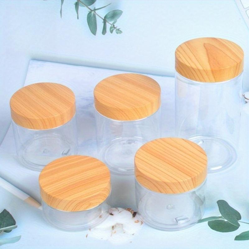 1pc Bamboo Like Wide Mouth Transparent Jar, Separate Bottles of Face Cream/honey/lotion, Travel Accessories