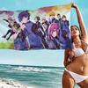 Anime Blue Lock Microfiber Blanket Quick Drying Beach Towels Oversized Printing Super Absorbent Pool Towel Blanket