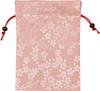 Matsumi Made In Drawstring Bag for Goshuincho Stamp 19 X Cherry Blossom Pink Kogei, Japan, (Temple Book), 27cm,