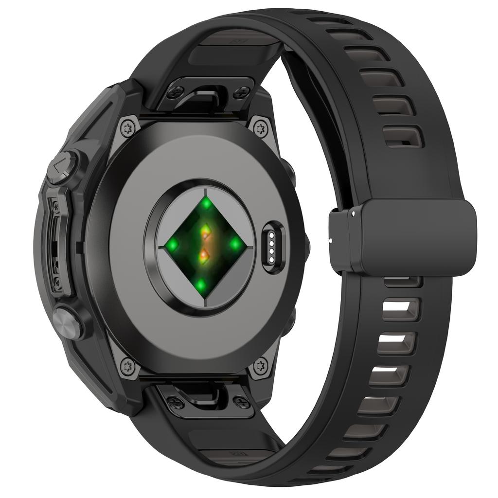 Ремешок для часов 20 мм для Garmin Fenix 8 43 мм/Descent MK3i/Fenix 7S Дышащий силиконовый ремешок с магнитной складной застежкой