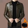 Men's Leather Coat Plus Velvet Thin Coat Autumn and Winter Lapel Motorcycle Jacket Men's Genuine Leather Casual Sheepskin Jacket