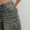 Hip Hop Punk Thorn Chain Jeans Chain Personalized Metal Cross Pendant Waist Chain Pendant