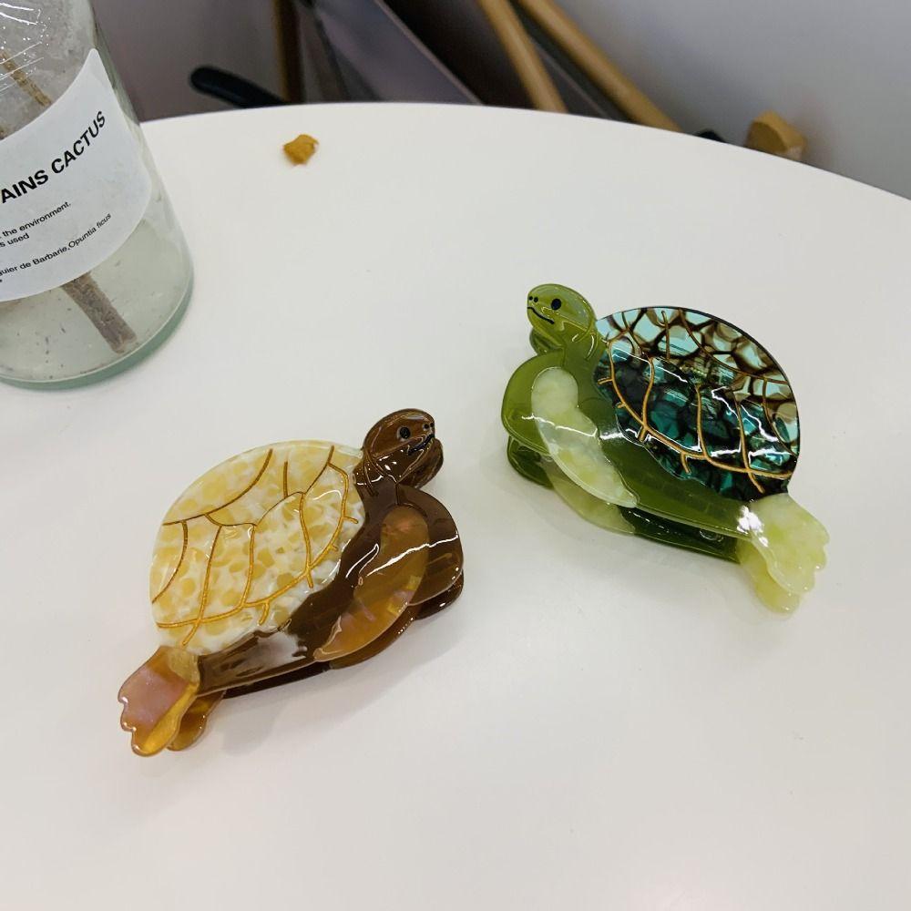 Заколка для волос в виде животного с уксусной кислотой, морское существо, большая акула, модная ацетатная черепаха, коготь для волос, женская