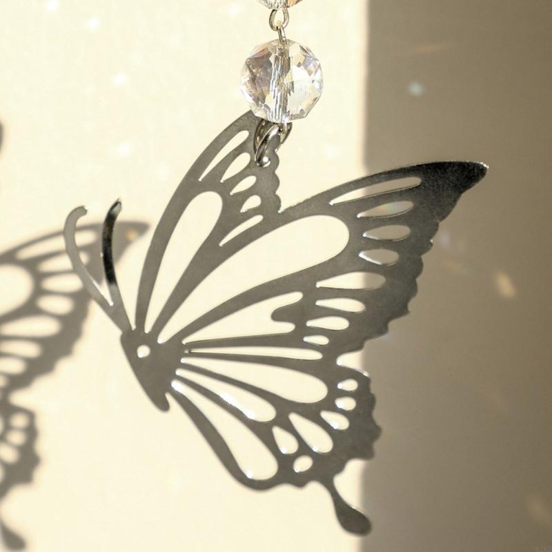 62KD Handmade Crystal Butterfly Suncatchers Hangings Pendants for Window Tree Decors