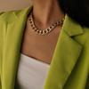 Высококачественное кубинское колье-чокер Collares Панк Винтажное Массивное Толстая звеньевая алюминиевая цепь для женщин Новогодние ювелирные аксессуары