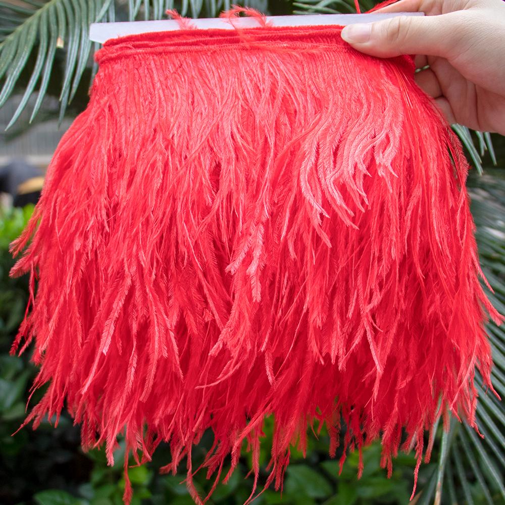 Feather1Meter Отделка из страусиных перьев 10-15/15-18/18-22 см Перья Бахрома Лента для Домашней Вечеринки Платья Шитья Свадебного Украшения Высокое Качество