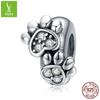 Yinziyun Cat Paw Print DIY Bracelet Spacer Beads: Cute S925 Sterling Silver Pet Imprint Collection