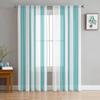 Тюлевые шторы в аква-синюю полоску, модные прозрачные занавески с принтом для гостиной, окна, современный декор