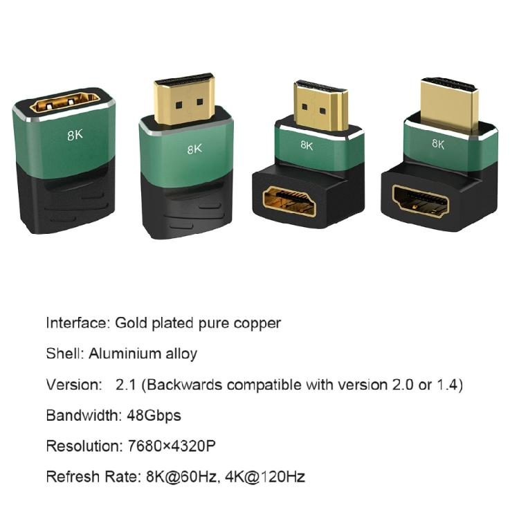 Удлинительный адаптер HDMI 8K, совместимый с HDMI 2.1, разъем «папа» — «мама»