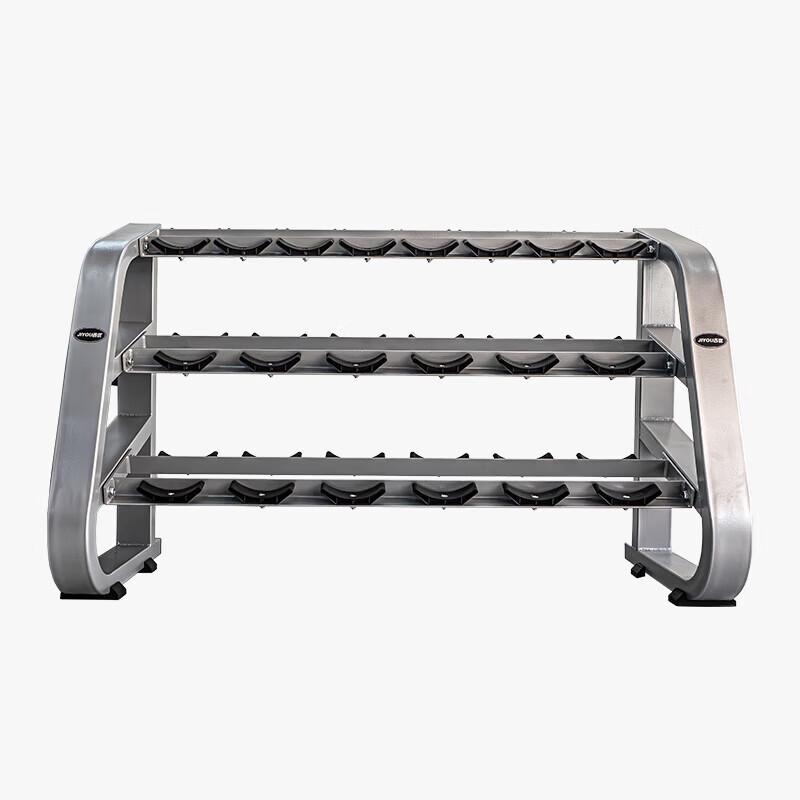 Jiyou 10-Pair Rubber Dumbbell Set with 3-Tier Rack