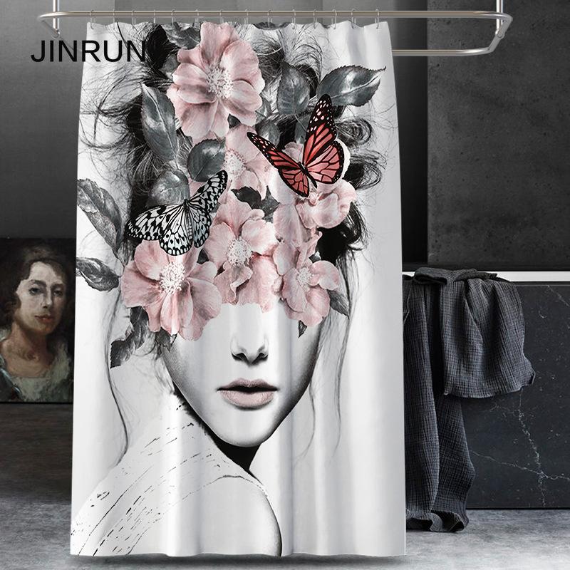 Bathroom Thickened Waterproof Curtain Mildew Proof Shower Curtain Shower Partition Curtain Shower Curtain Bathroom Curtain Free Perforation