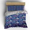 "Blue Football Helmets and NY Pattern" Print Bedding Set Duvet Cover Pillowcases (1* Duvet Cover 2* Pillowcases Do Not Include Comforter)