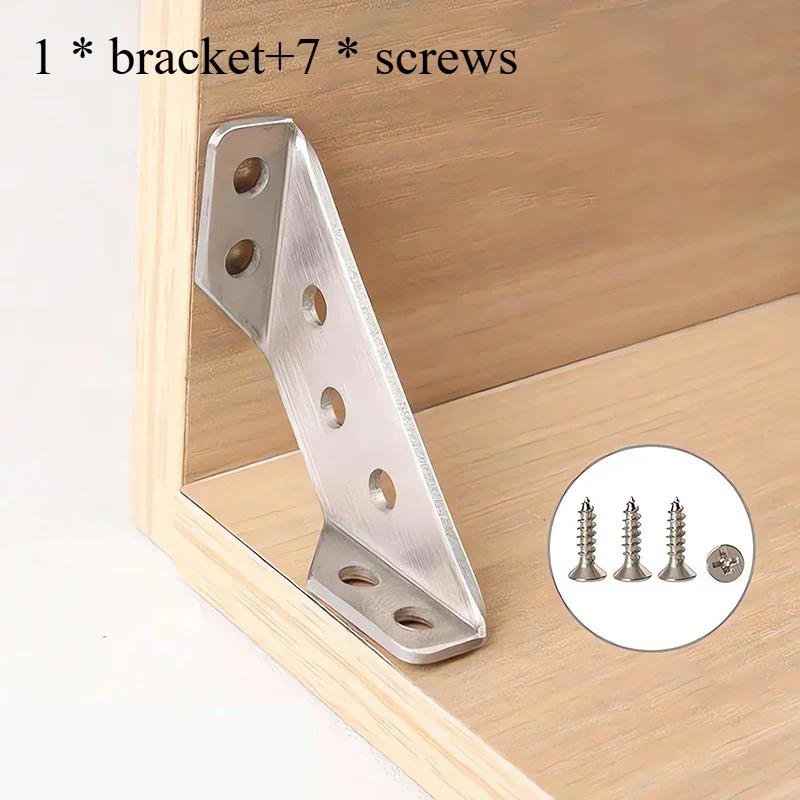 20/50Pcs Furniture Corner Connector Stainless Steel Corne Bracket Universal Triangle Corner Brace with Screw Angle Brackets