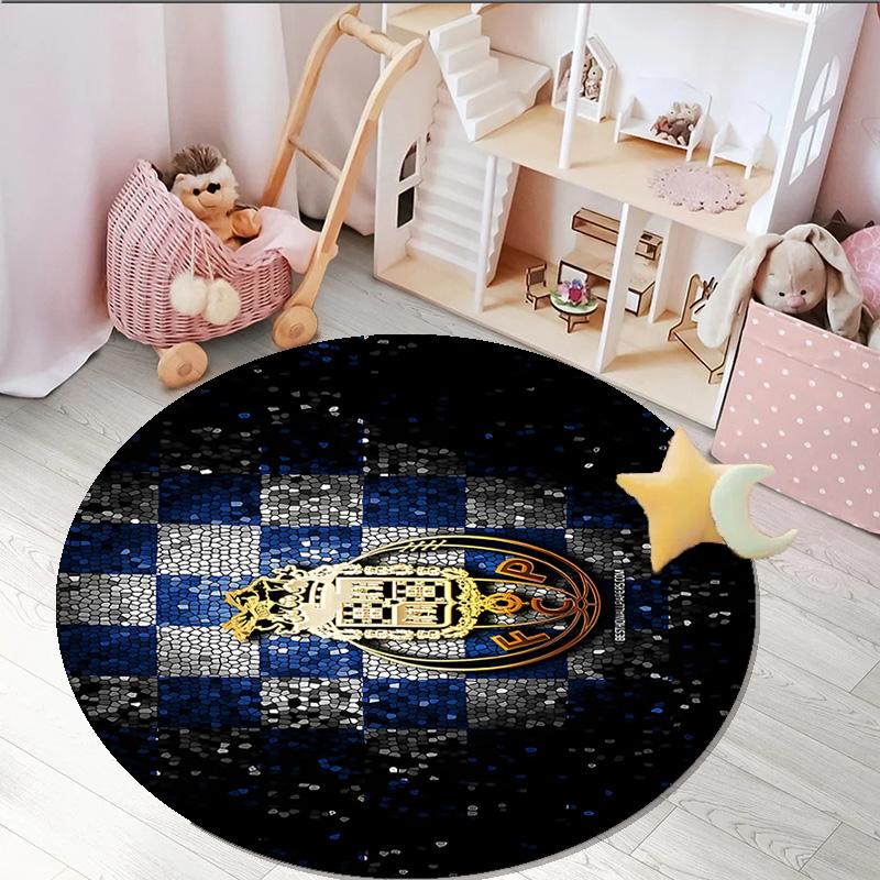 1PC round rug Fc Emblem Printed Round Area Rug ,Rug For Home Office, Round Chair Rug, Decorative Carpet Fan gifts Christmas gift