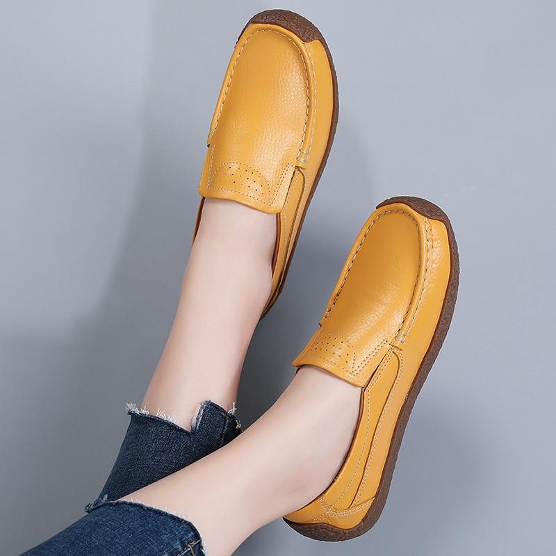 Women Loafers Casual Plus Size 35-42 Flat-bottomed Peas Soft Flats Driving Shoes
