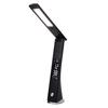 ZEPEAL Rechargeable LED Stand Light with Digital Display Flashlight Leather Tone Dimmable Flexible Arm LCD Calendar Alarm Function Black DJS-H2020-BK