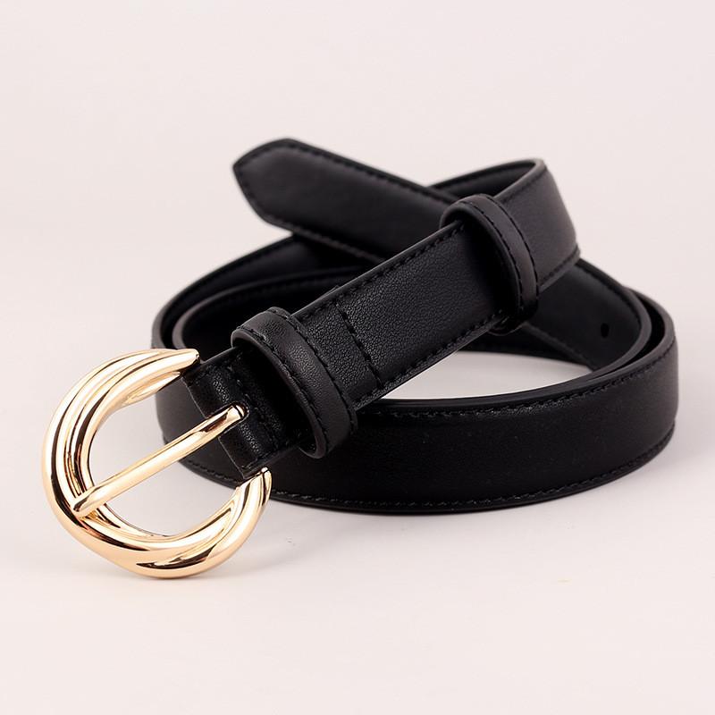 Classic Leather Belt For Women With Pin Buckle Casual Office Accessory Perfect For Spring