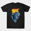 Мужская черная футболка с принтом Ghost Rider Печать на трансферной бумаге без вырезания Хлопковая футболка
