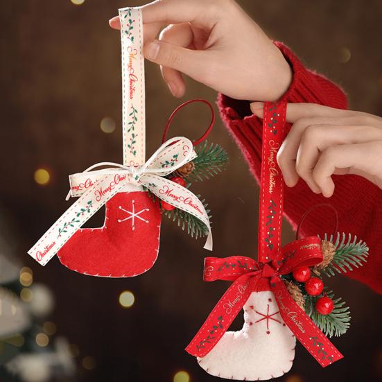 Рождественское украшение Маленький сапожок Варежка Санта Снеговик Пряничный человечек Подвесное украшение на елку Праздничный декоративный кулон для автомобиля для декора стен и дверей