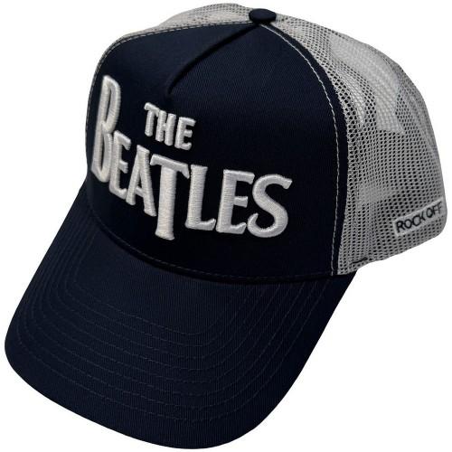 The Beatles Unisex Adult Drop T Logo & Apple Mesh Back Trucker Cap