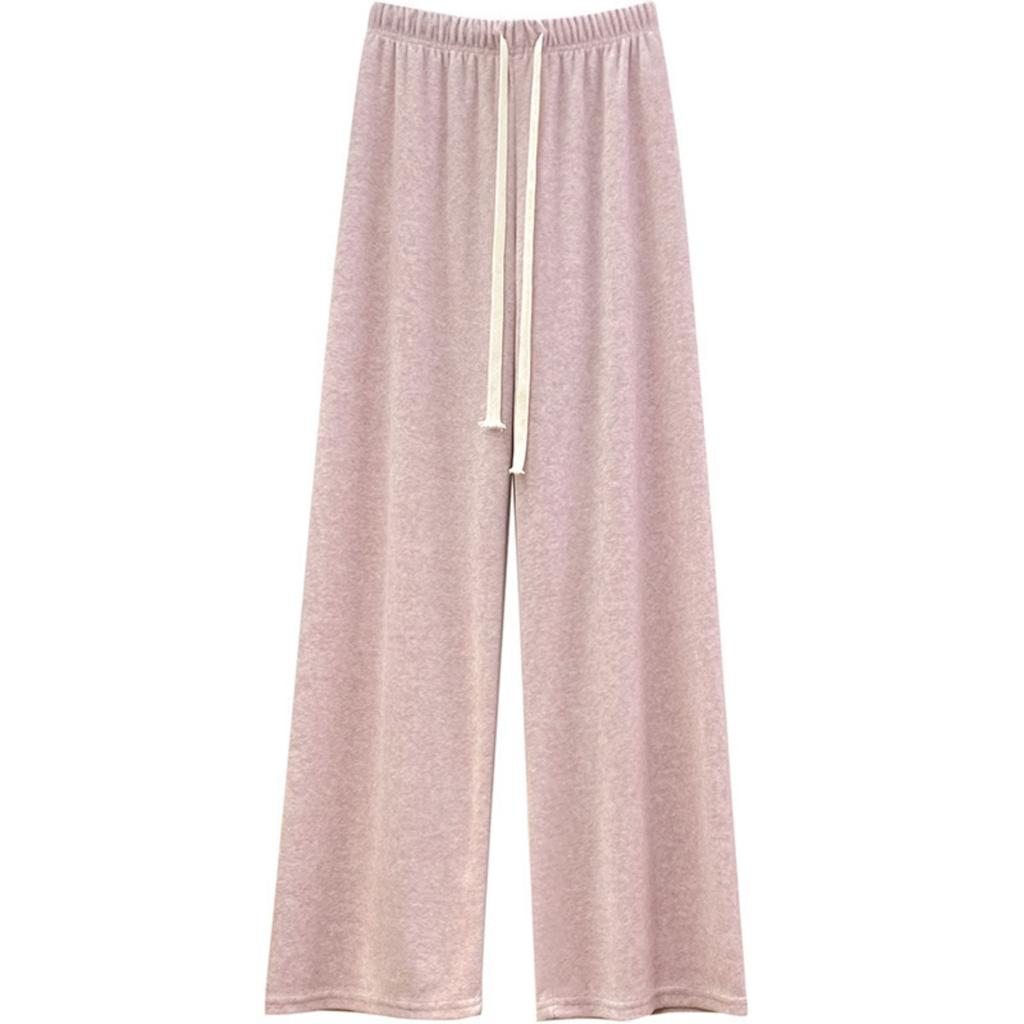 Плюшевые, Вязаные брюки, Женские брюки, Плюшевые, Утепленные, Брюки с высокой талией, Свободные, Повседневные брюки, Брюки прямого кроя, Брюки широкого кроя