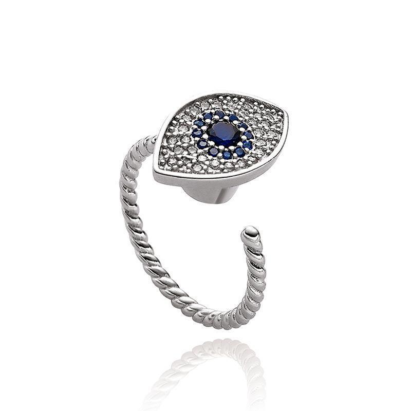 Универсальное вращающееся кольцо с цирконом с серебряным покрытием – Снимает тревогу и стресс