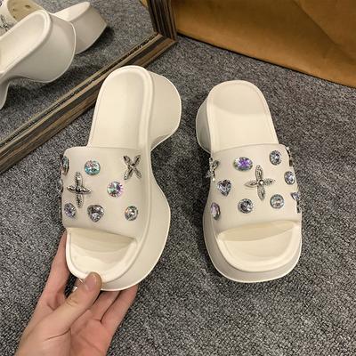 Роскошные женские новые однотонные тапочки с плоской подошвой, модные тапочки с открытым носком, удобная пляжная обувь