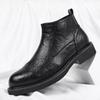 Fashion Brand Fashion Leather Boots Slip On Ankle Boots High Top Heels For Men Casual Platform Chelsea Boots Men's Wedding Shoes Winter