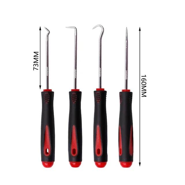 Набор пиков и крючков 160 мм, 4 шт. Инструменты для снятия сальников, уплотнительных колец и прокладок, для ремонта автомобилей и электроники
