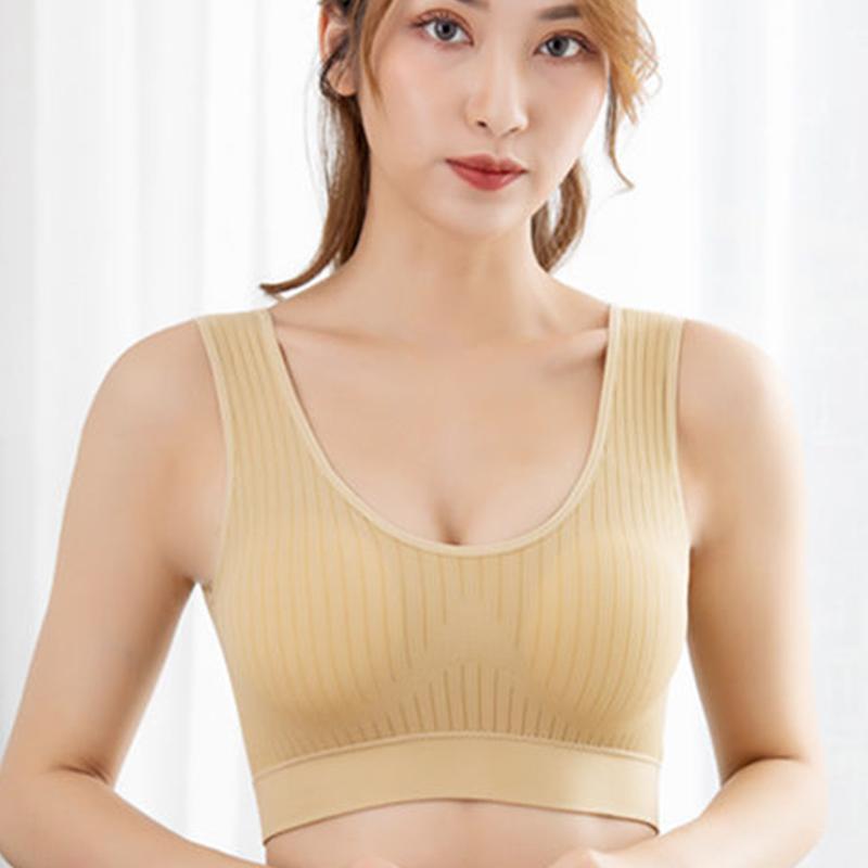 Бюстгальтер без косточек, спортивное нижнее белье, женский хлопковый бюстгальтер больших размеров для йоги, бега, противоударный жилет со сборками