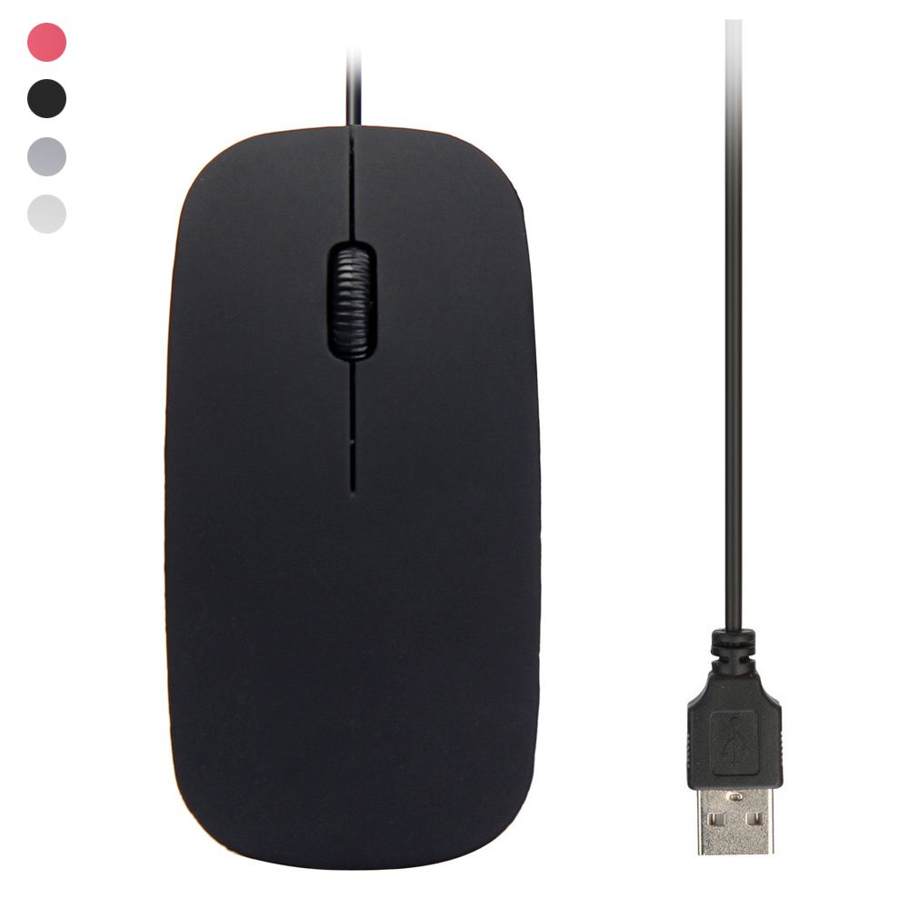 New Ultra Thin 1600 DPI Optical Wired Mouse USB Mice