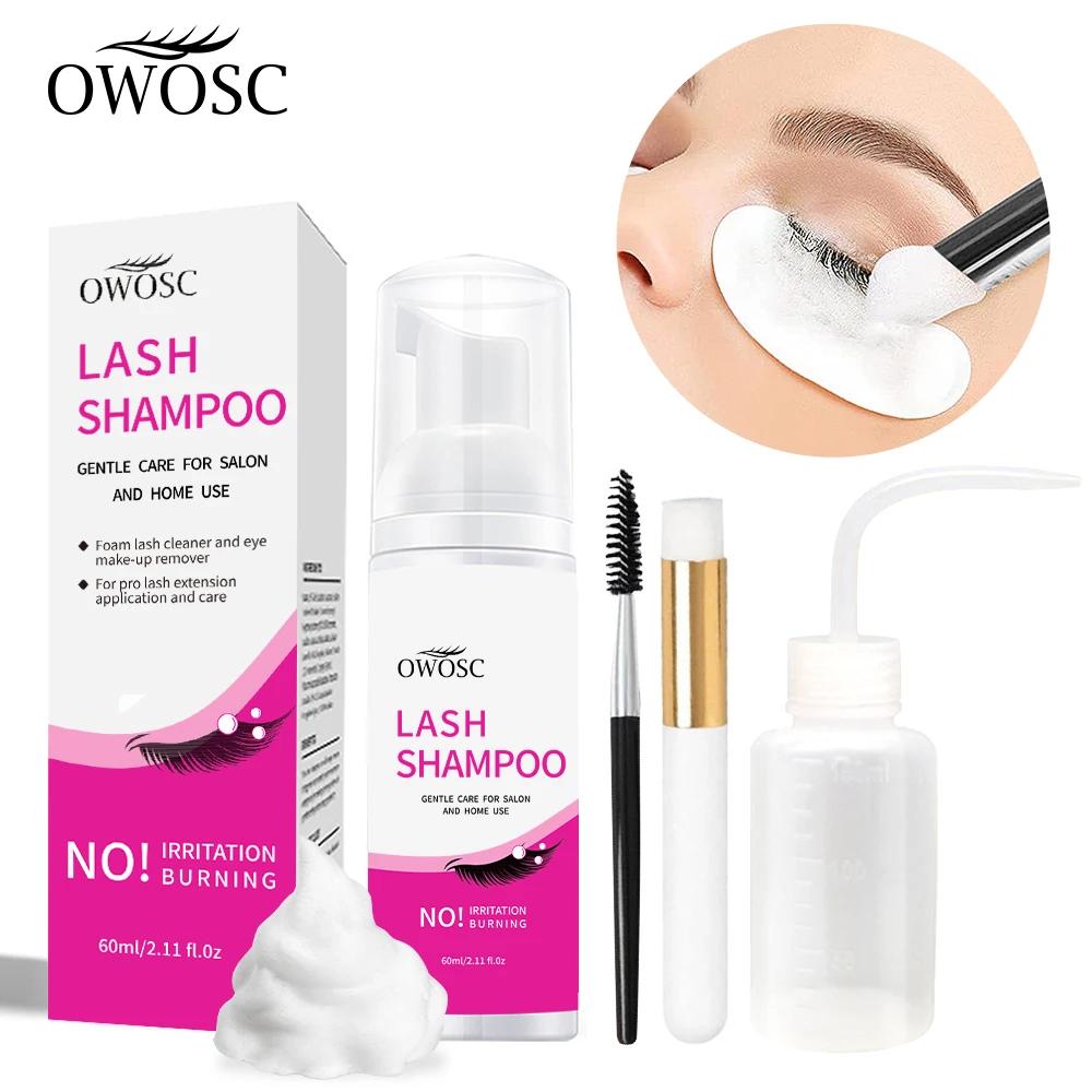 60ml Eyelash Extension Shampoo Foam Professional Cleaner Mousse Wash Oil Dustcare Makeup Remover Glue Home Salon Use Custom Logo
