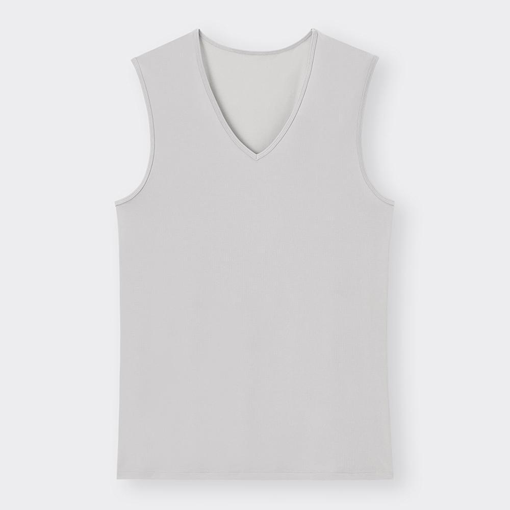 GU by Uniqlo Стильная футболка Dry Mesh V-образного выреза без рукавов 