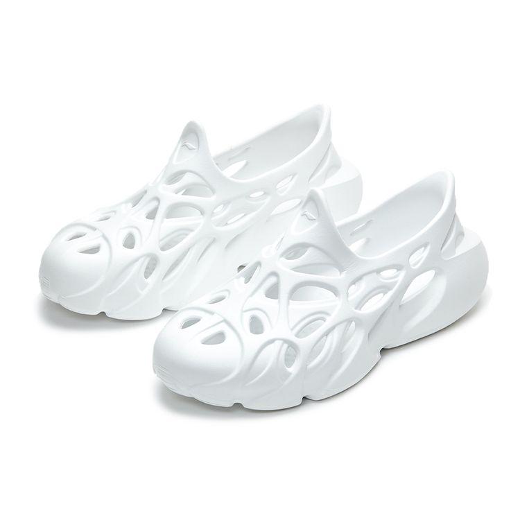 Li Ning Badfive Fast Recovery Slide Нескользящие износостойкие бесшумные сандалии с одним ремешком Женские сандалии Белые ABTR004-1