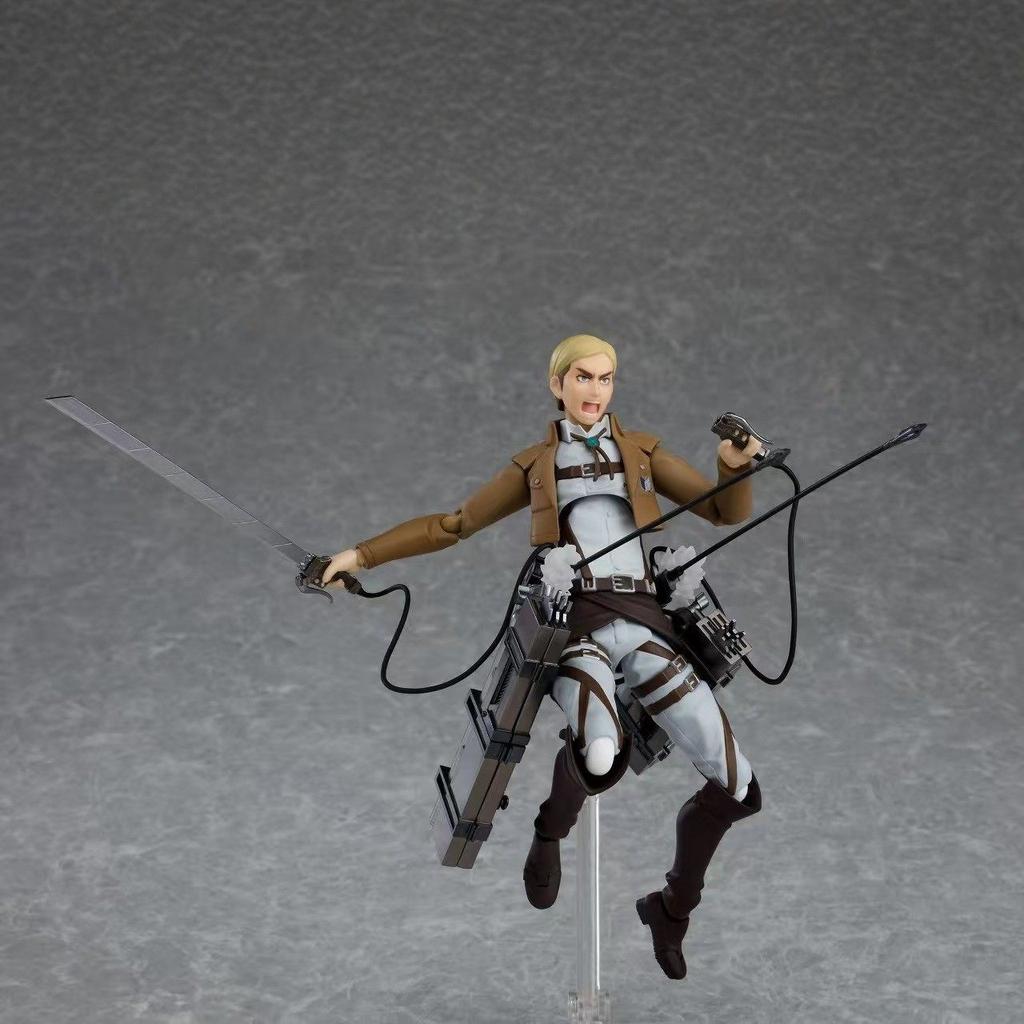 Фигурка Эрвина Смита Figma 446 Аниме Атака Титанов С Устройством Пространственного Маневрирования Подвижная Модель Настольное Украшение Подарок Для Мальчика Фанатов
