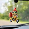 Christmas Frog Ornament Cartoon Frog with Santa Hat Riding Motorcycle Acrylic Pendant Xmas Tree Hanging Decoration for Tree Window Car Decor