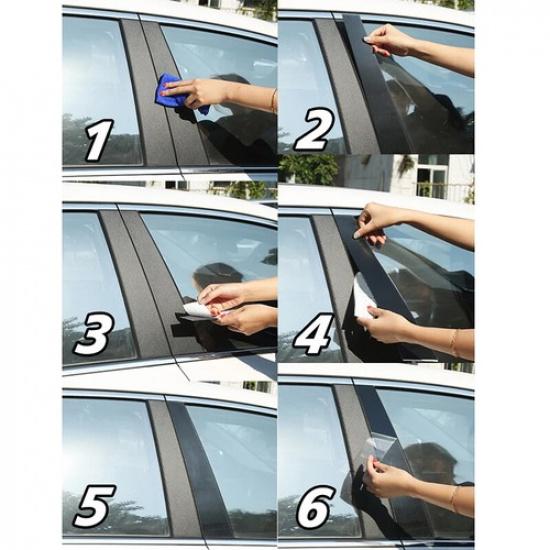 Window Pillar Post Molding Trim For Honda Civic Sedan 2012 2013 2014 2015 Black